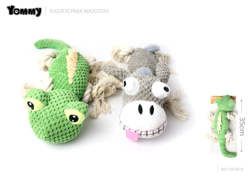 Juguete peluche para mascotas de lagarto y rana 32 cm - Accesorios para mascotas