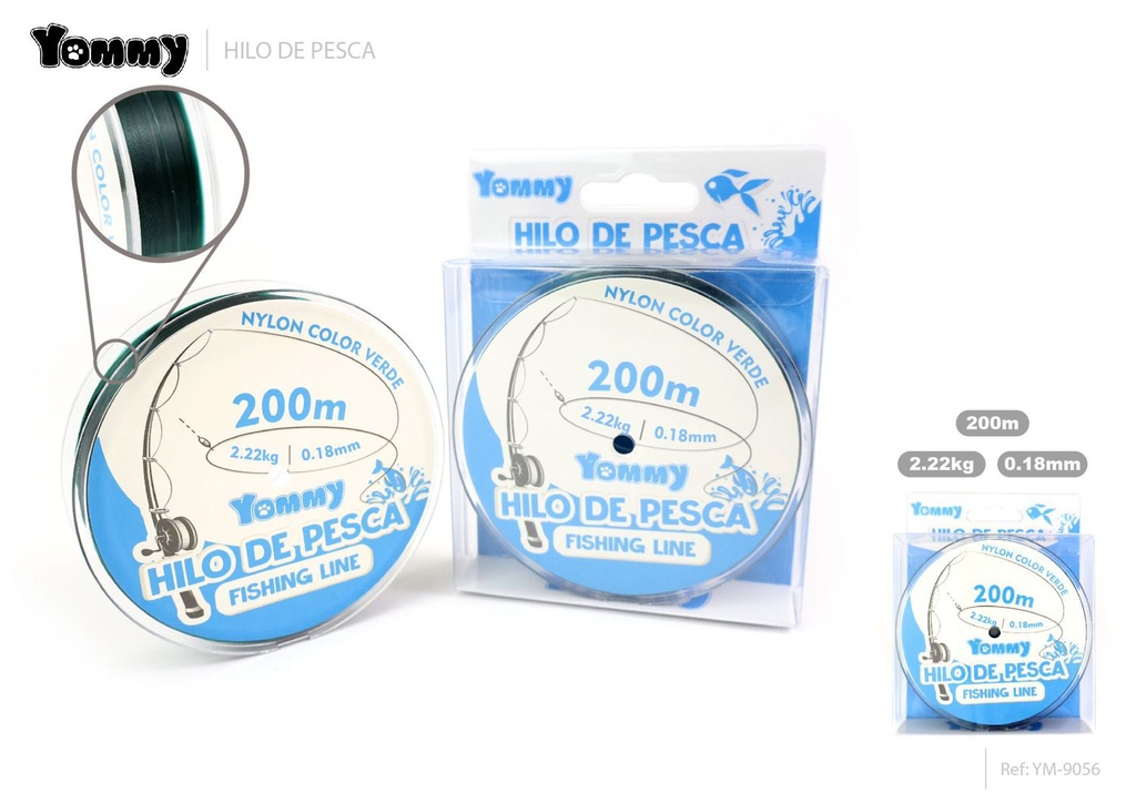 Hilo de pesca nylon verde 0.18mm x 200m - Accesorios de pesca