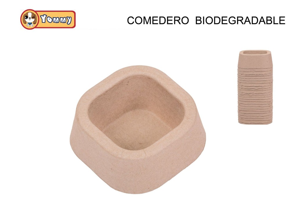 Comedero biodegradable para mascotas 13.5*13.5*5.5 cm - Accesorios ecológicos