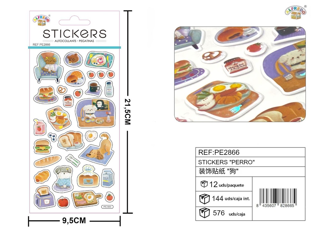 Stickers decorativos de "Perro" 9,5x21,5 cm - Adhesivos para personalización