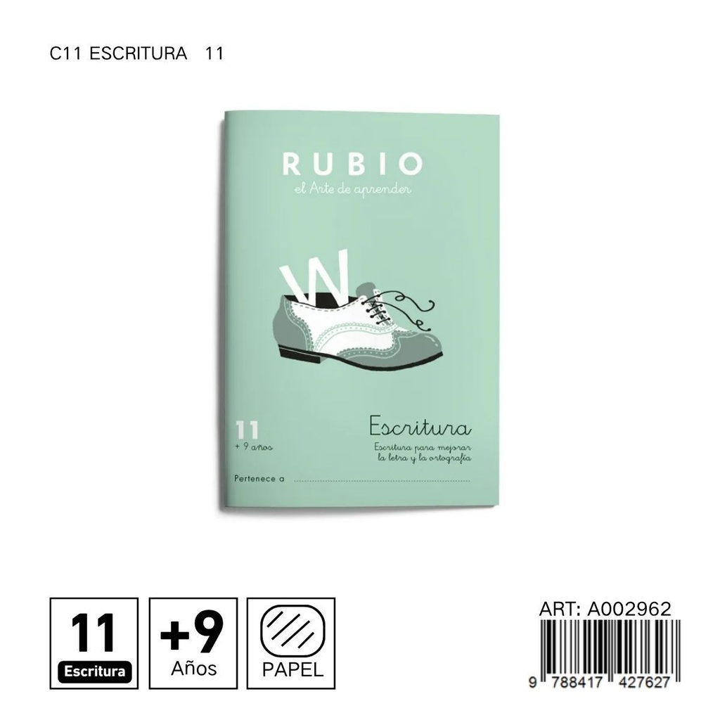 Cuaderno RUBIO escritura 11 C11 - Desarrollo de habilidades de escritura