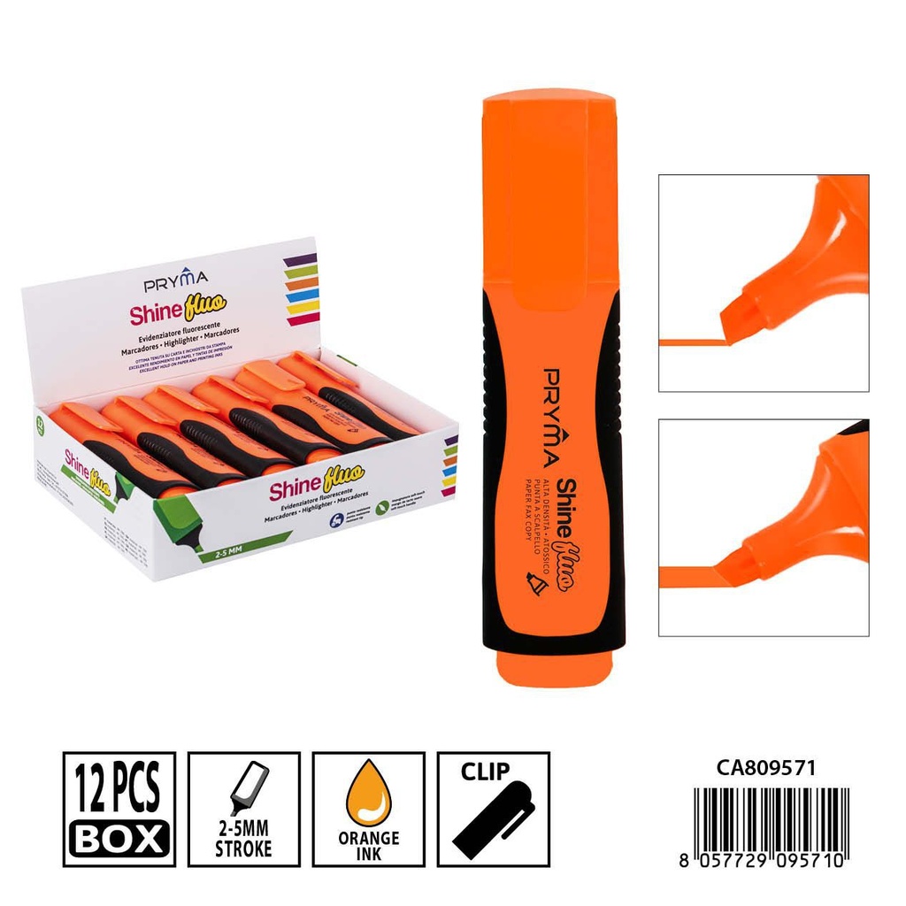 Subrayador naranja 2/5mm PRYMA - Herramienta de estudio destacada