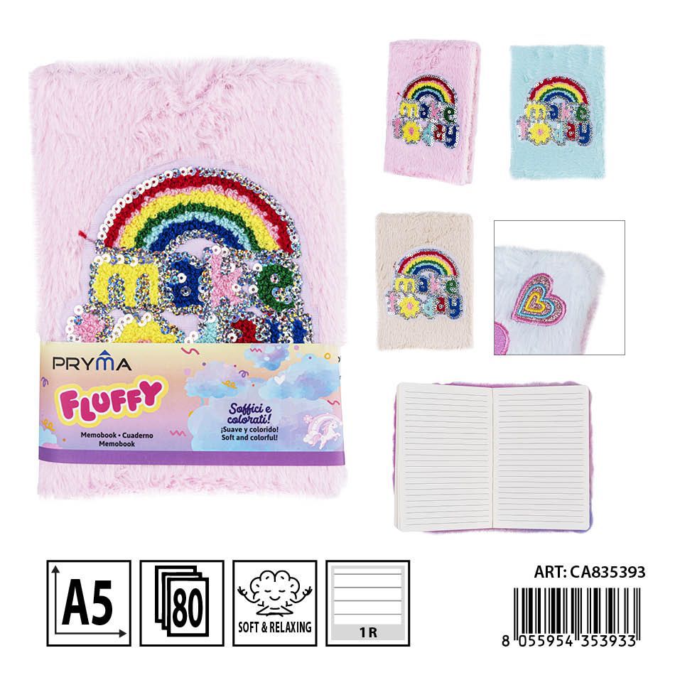 Cuaderno de peluche A5 80 hojas 15x21 cm - Papelería escolar