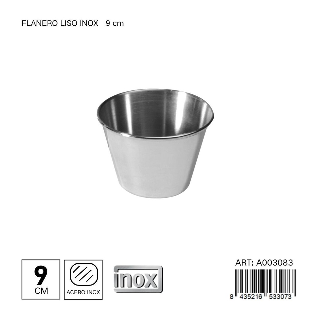 Flanero liso de inox de 9 cm - Cocina