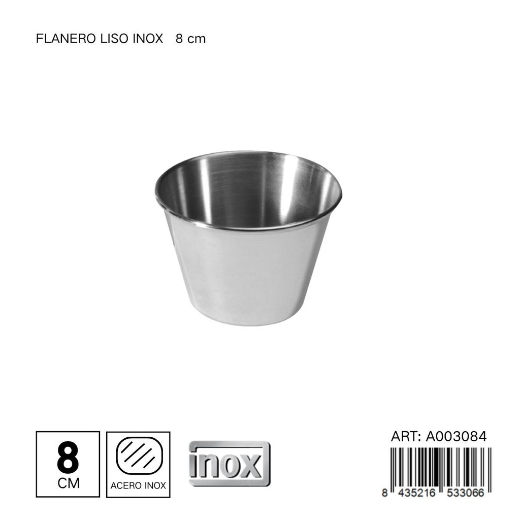 Flanero liso de inox de 8 cm - Cocina
