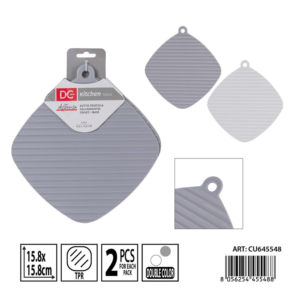 Salvamanteles individuales 2 piezas 15.8x15.8 cm DC CASA - Accesorios para la mesa