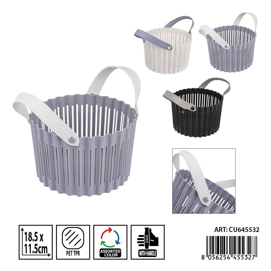 Cesta pequeña con asas 3 piezas 18.5x11.5 cm DC CASA - Accesorios de almacenamiento