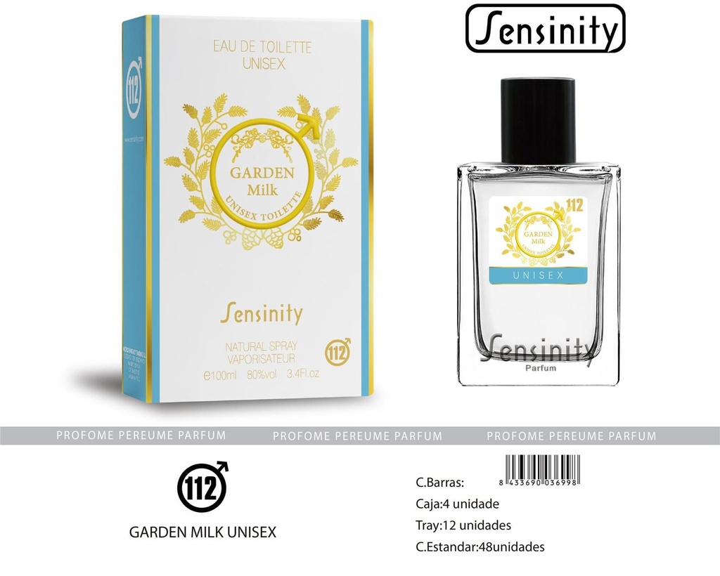 Perfume Garden Milk Pour Unisex Sensinity - Fragancia fresca y unisex
