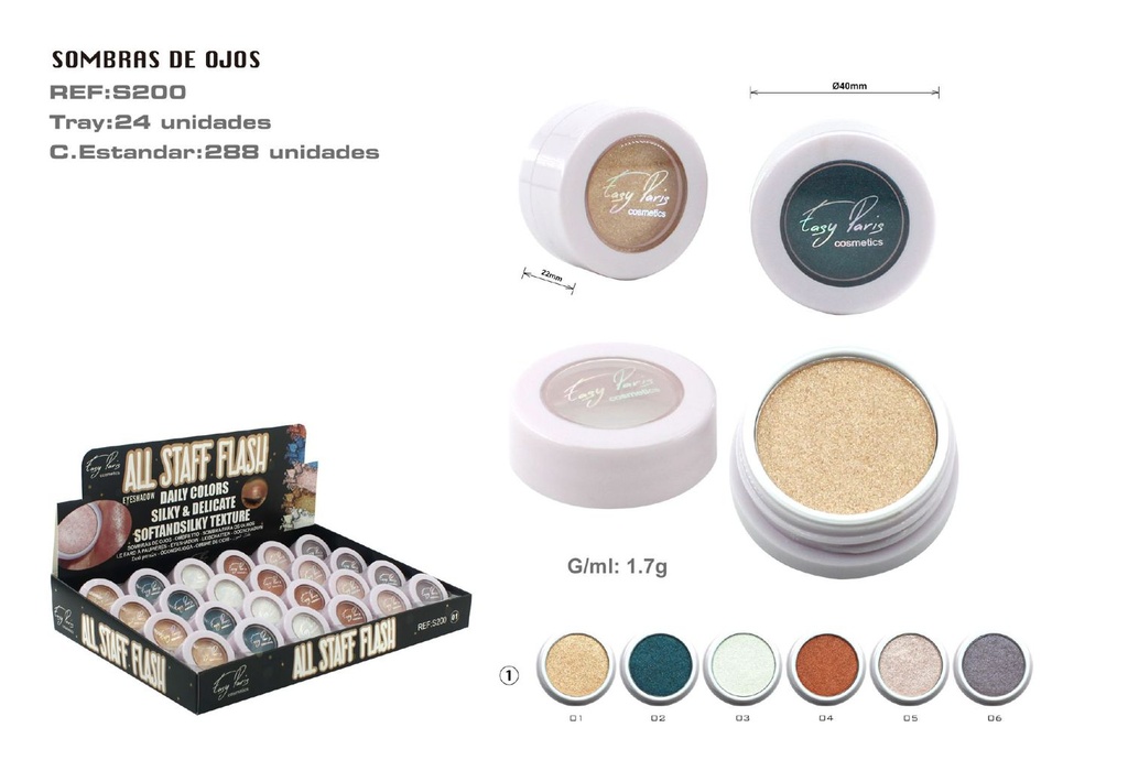 Sombra de ojos ultra brillo 24U - Sombra luminosa y de alta pigmentación