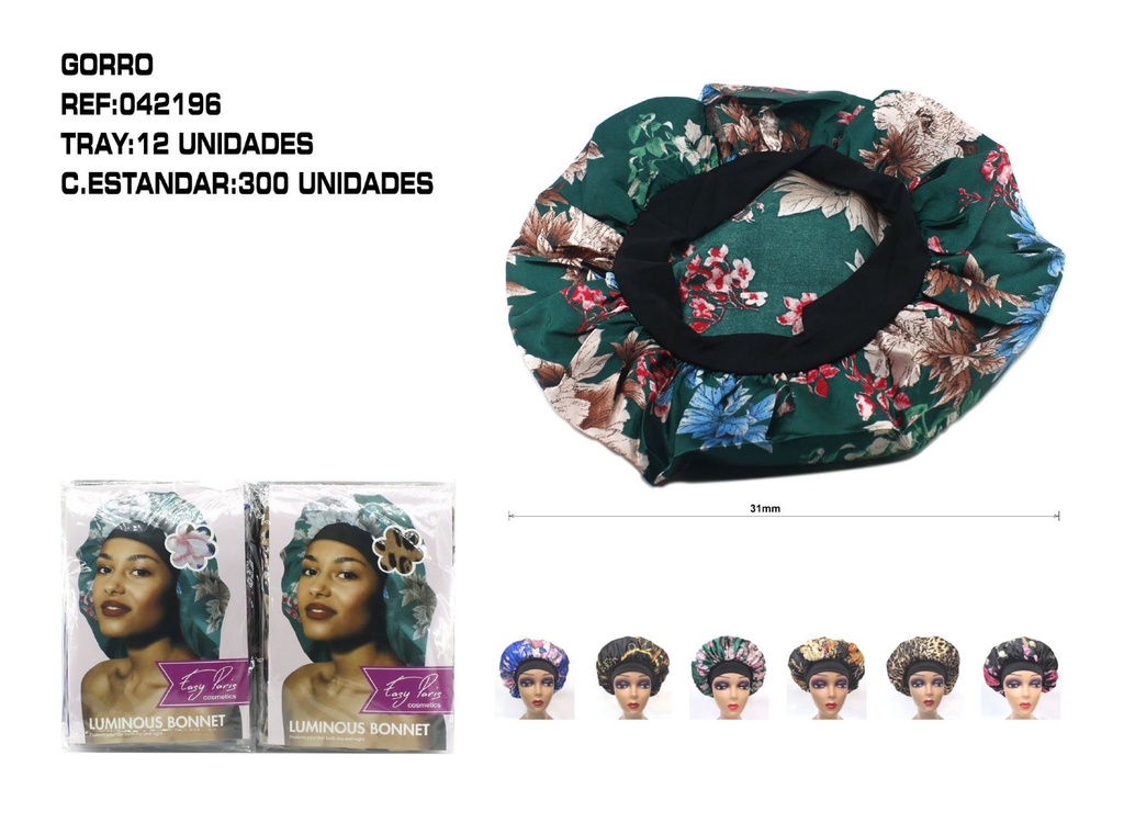 Gorro de satén estampado - Accesorios de belleza y gorros de baño