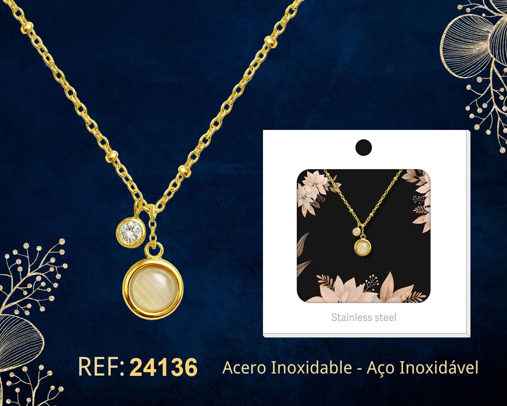 Collar de acero inoxidable con sobre - Joyería premium y colgantes elegantes