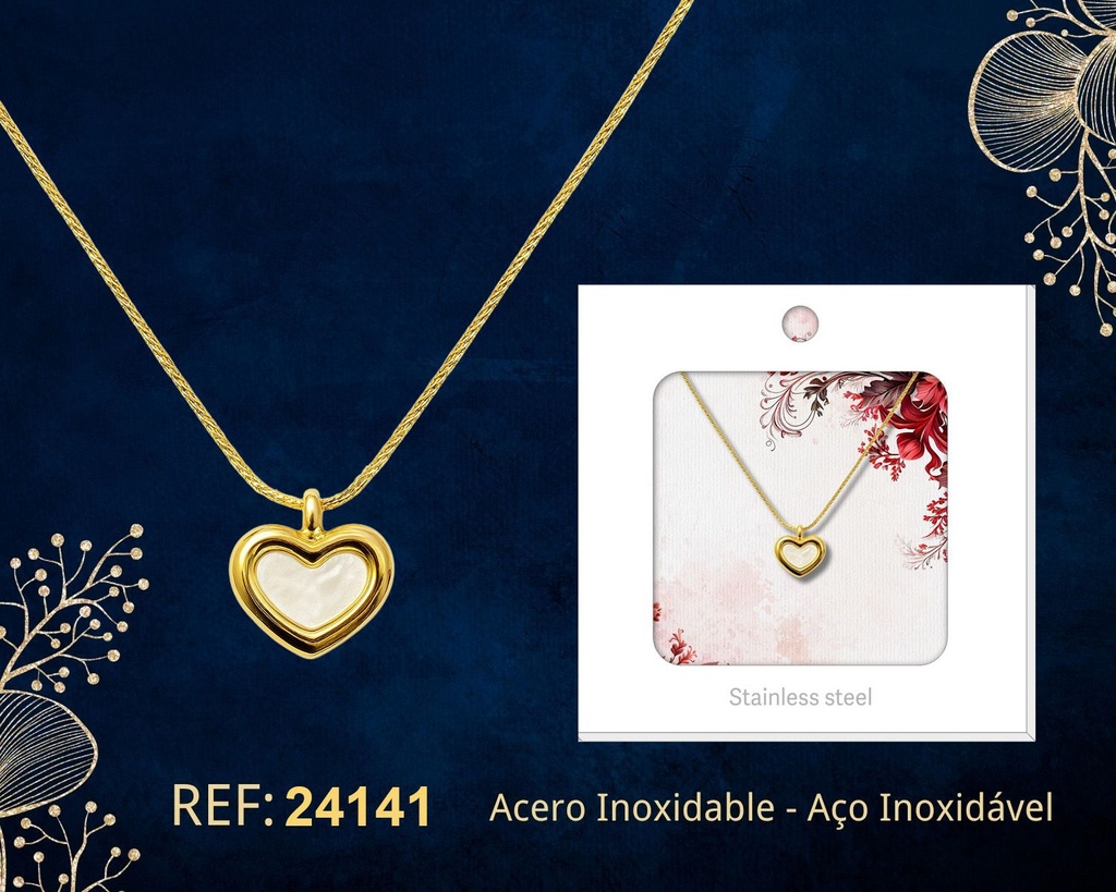 Collar de acero inoxidable con sobre - Joyería premium y colgantes elegantes