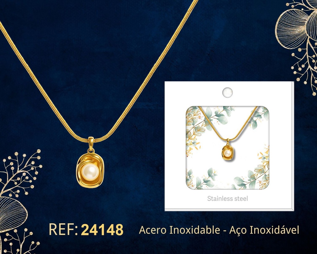 Collar de acero inoxidable con sobre - Joyería premium y colgantes elegantes