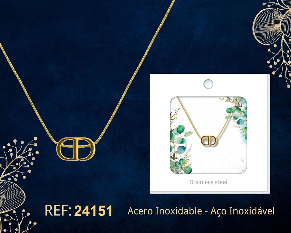 Collar de acero inoxidable con sobre - Joyería premium y colgantes elegantes