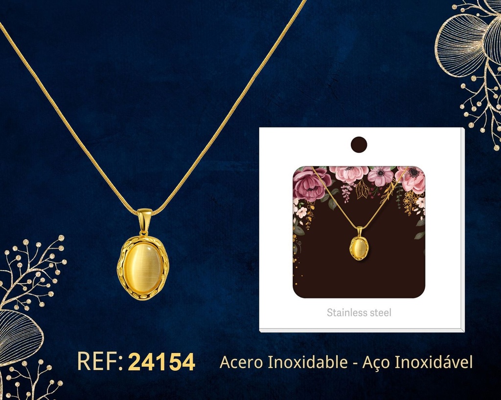 Collar de acero inoxidable con sobre - Joyería premium y colgantes elegantes