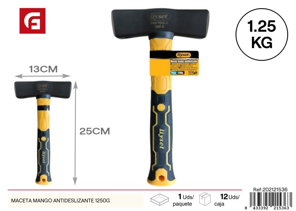  maceta con mango antideslizante 1250g - Martillo de ferretería