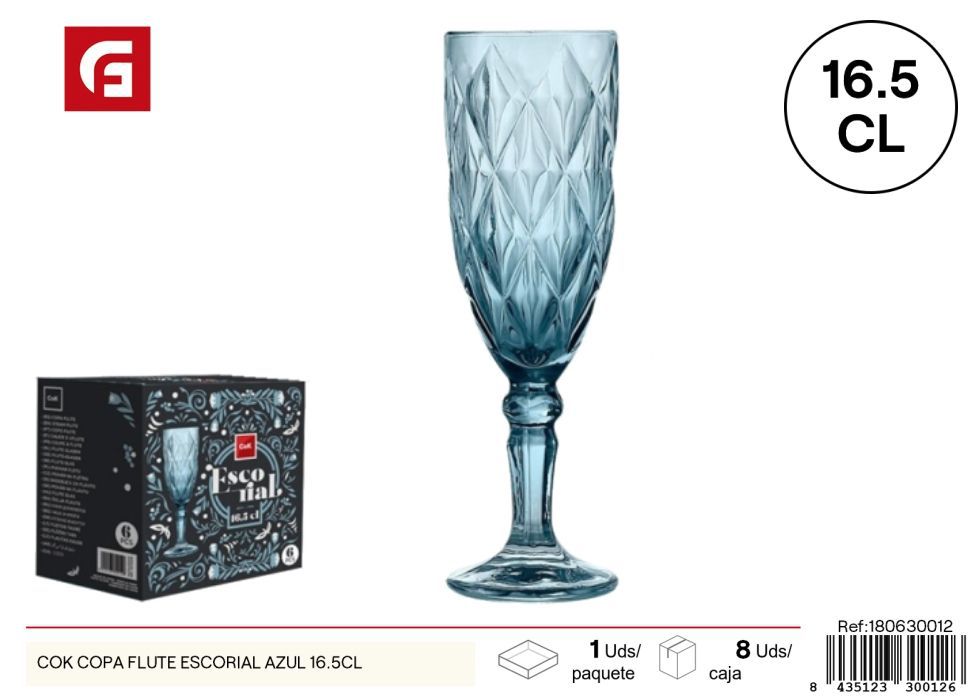 Copa flute escorial azul 16.5 cl serie Julia - Vasos de vidrio y vajilla