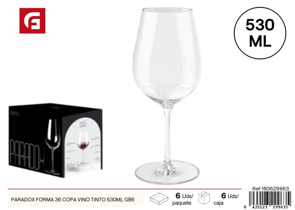 Copa de vino tinto 530 ml serie Paradox Forma GB6 - Copas de vidrio