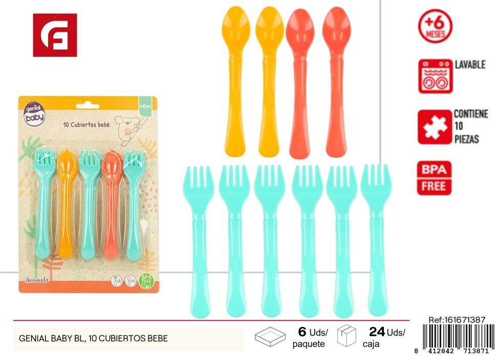 Set de utensilios para bebé Genial Baby 10 piezas - Artículos de bebé