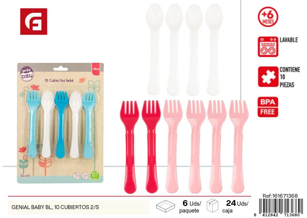 Set de utensilios para bebé Genial Baby 10 piezas - Artículos de bebé