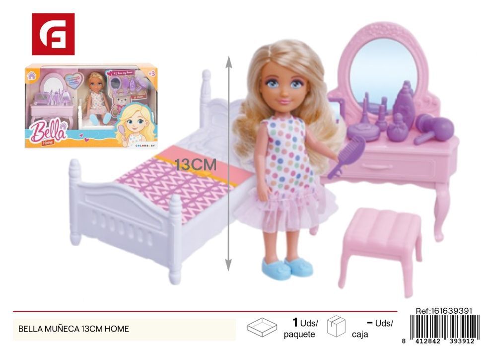 Muñeca Bella 13 cm en su versión hogareña - Juguetes de muñecas