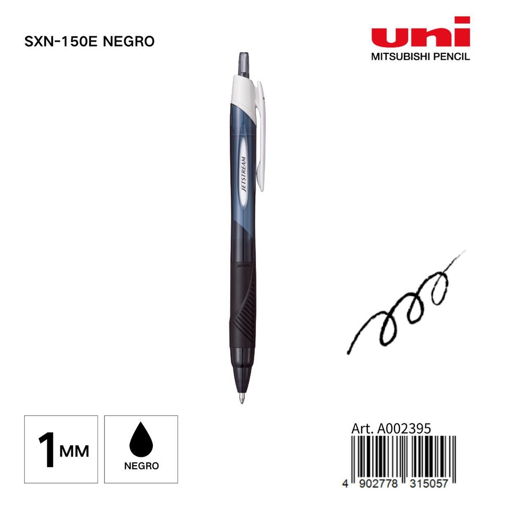 Bolígrafo UNI negro SXN-150E  - Artículos de papelería y escritura