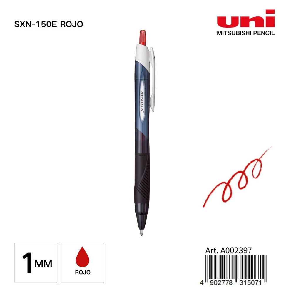 Bolígrafo UNI 1 mm SXN-150E rojo - Papelería de marca