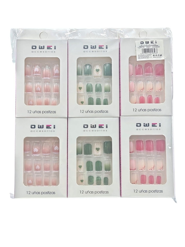 Uñas postizas adultas 12/u U25856 OW - Uñas y accesorios