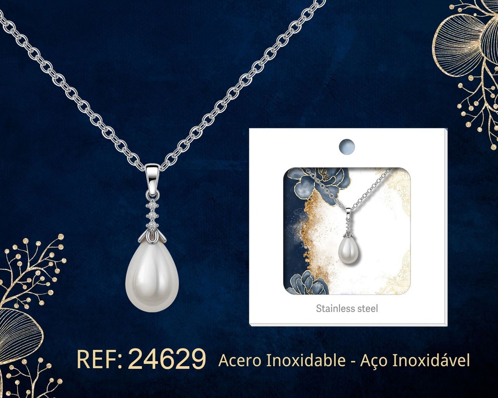 Colgante chapado en oro de 14K con circonita - Joyería premium de alta calidad