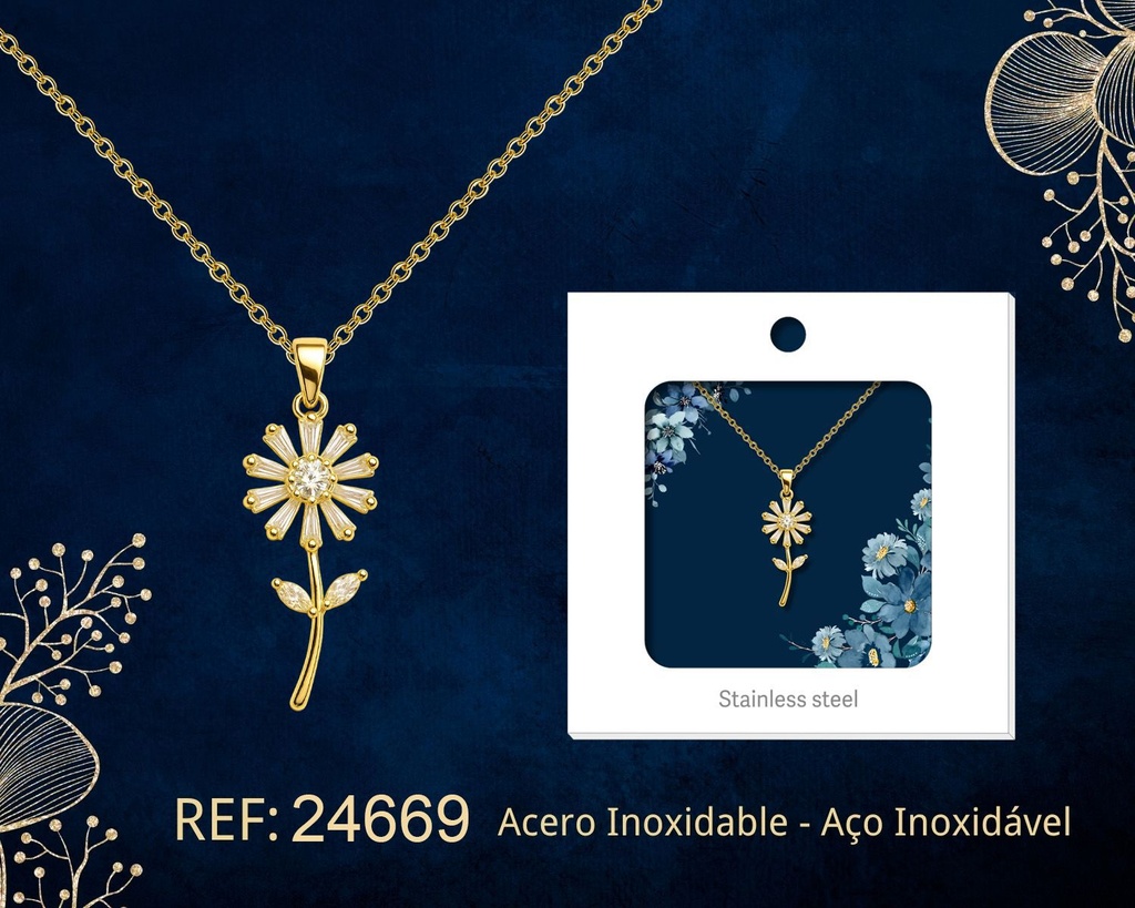 Colgante chapado en oro de 14K con circonita - Joyería premium de alta calidad