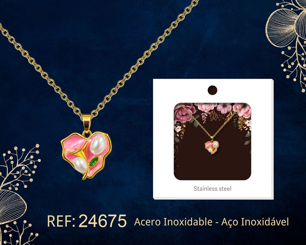 Colgante chapado en oro de 14K con circonita - Joyería premium de alta calidad