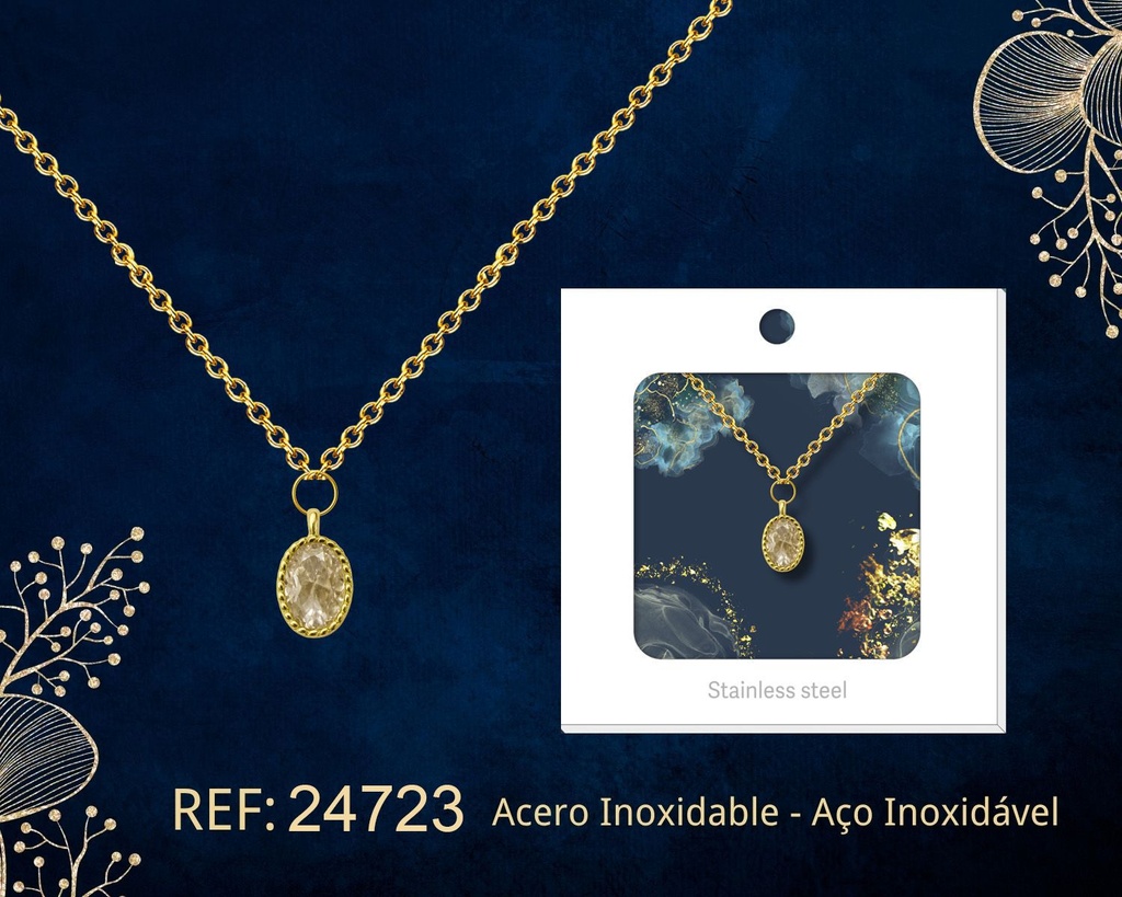 Colgante chapado en oro de 14K con circonita - Joyería premium de alta calidad