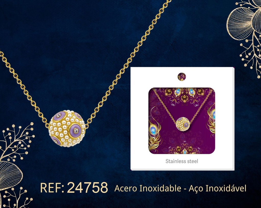 Colgante chapado en oro de 14K con circonita - Joyería premium de alta calidad