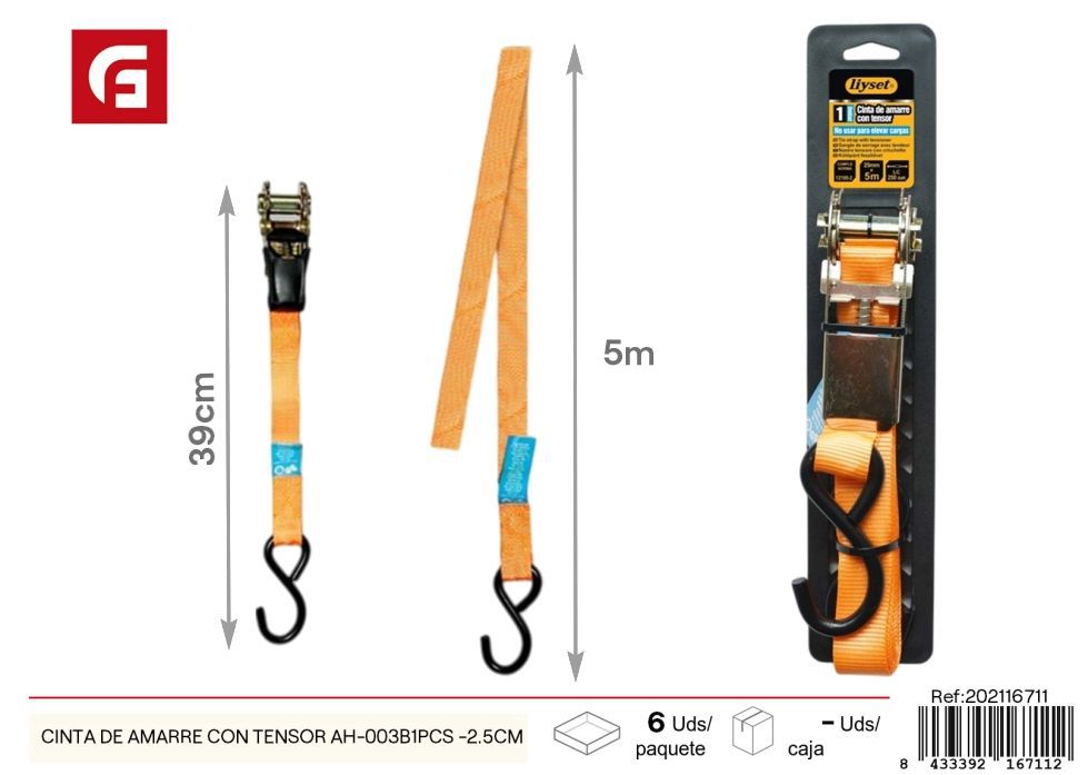 Cinta de amarre con tensor AH-003B - Accesorios para automóvil y transporte