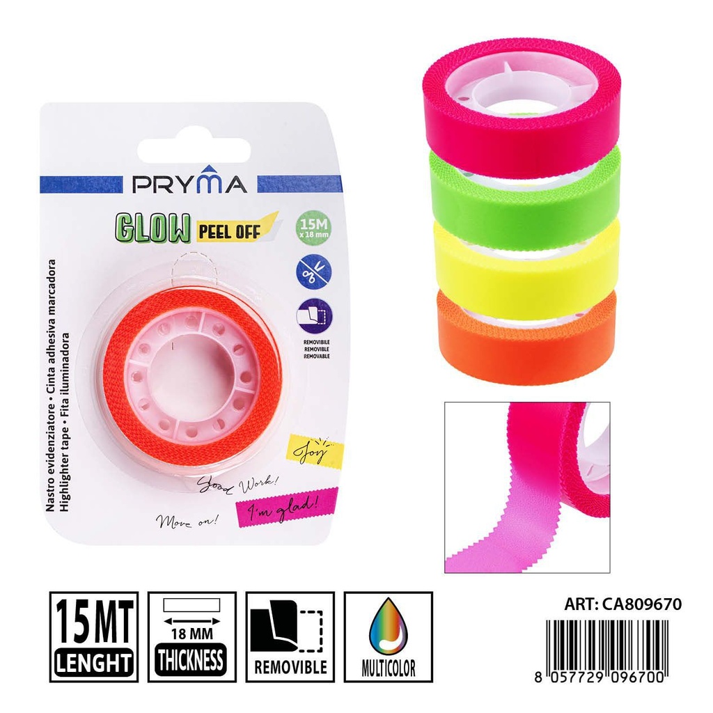 Cinta adhesiva marcadora removible 15mx1.8cm - Material de oficina