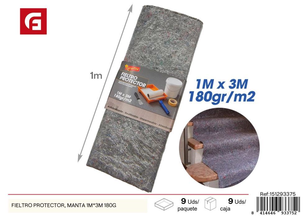 Alfombra protectora 1x3 m 180 g - Protección y pintura