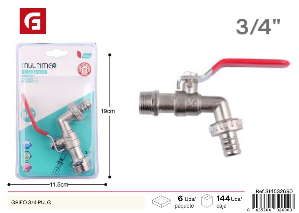 Grifo 3/4" de conexión - Accesorios de fontanería y artículos de baño