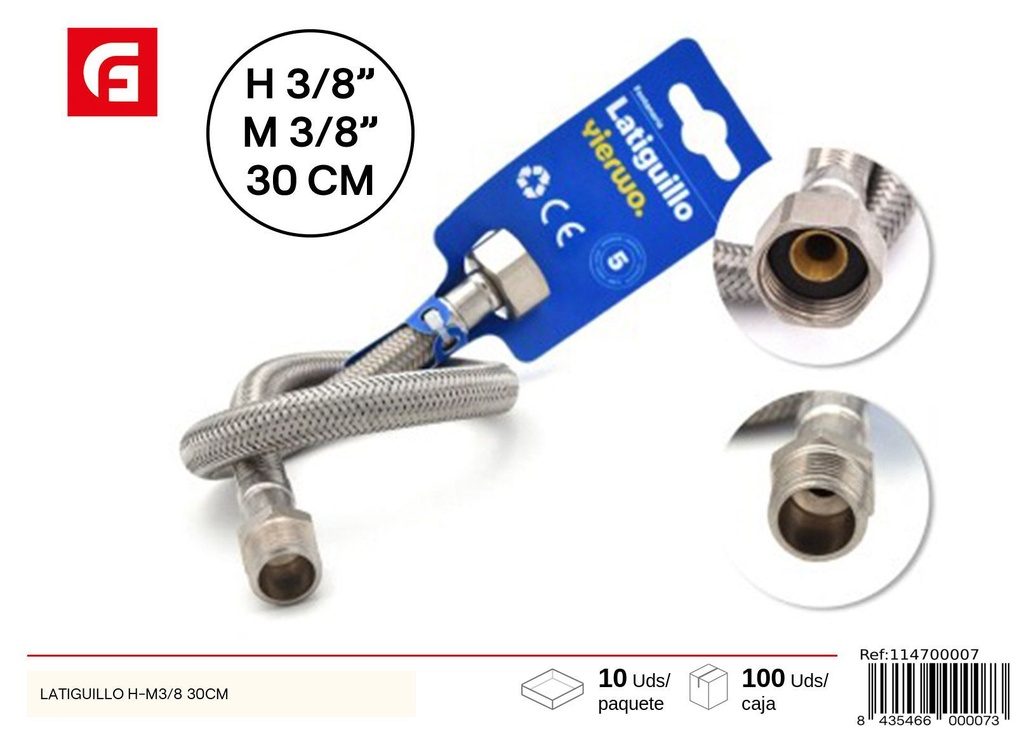 Llatiguillo H-M3/8 30 cm - Accesorios de fontanería