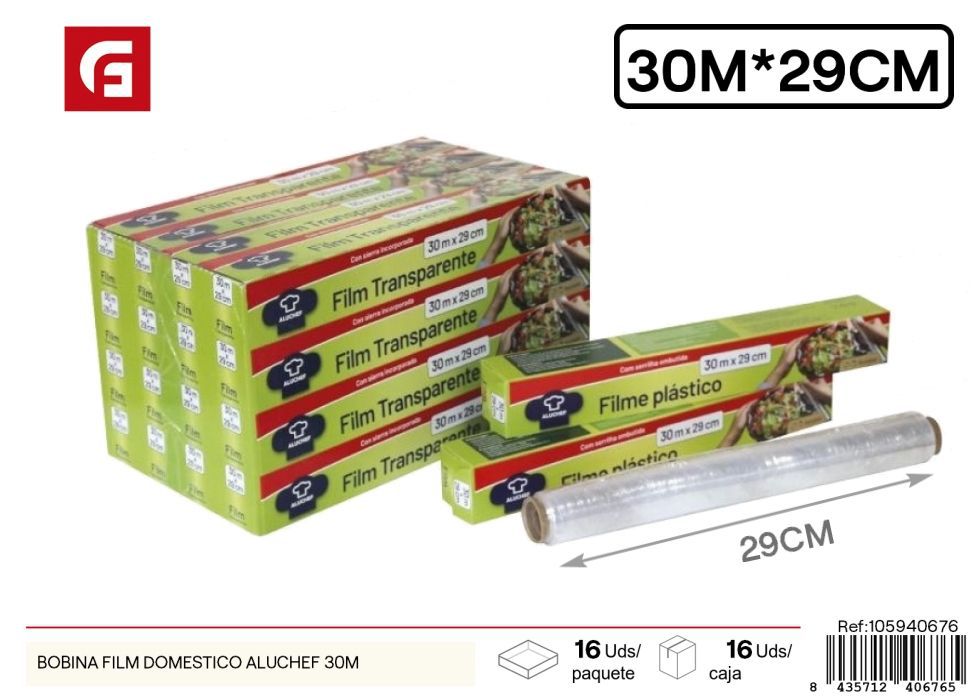 Bobina de film doméstico Aluchef 30m - Utensilios de cocina y envolturas