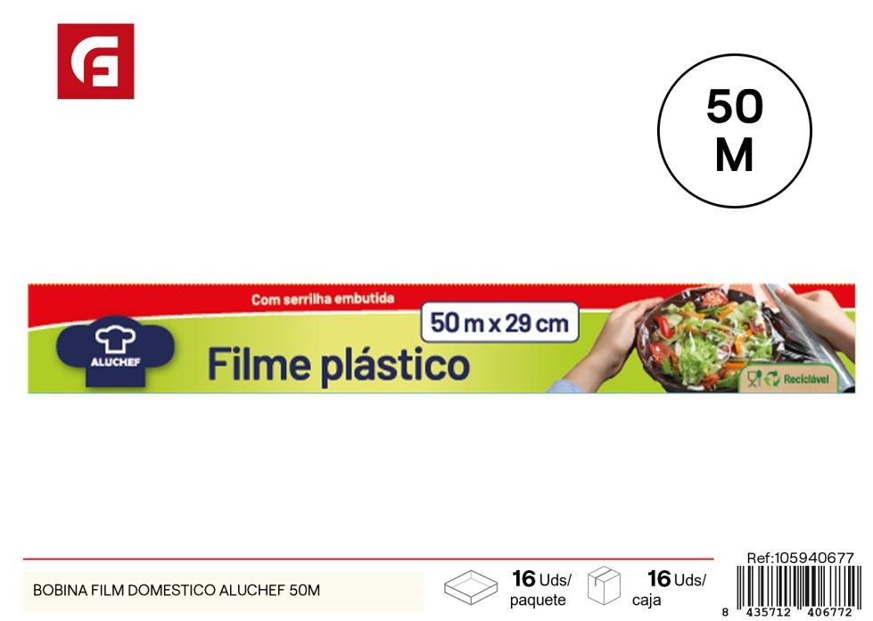 Bobina film doméstico Aluchef 50 m - Utensilios de cocina