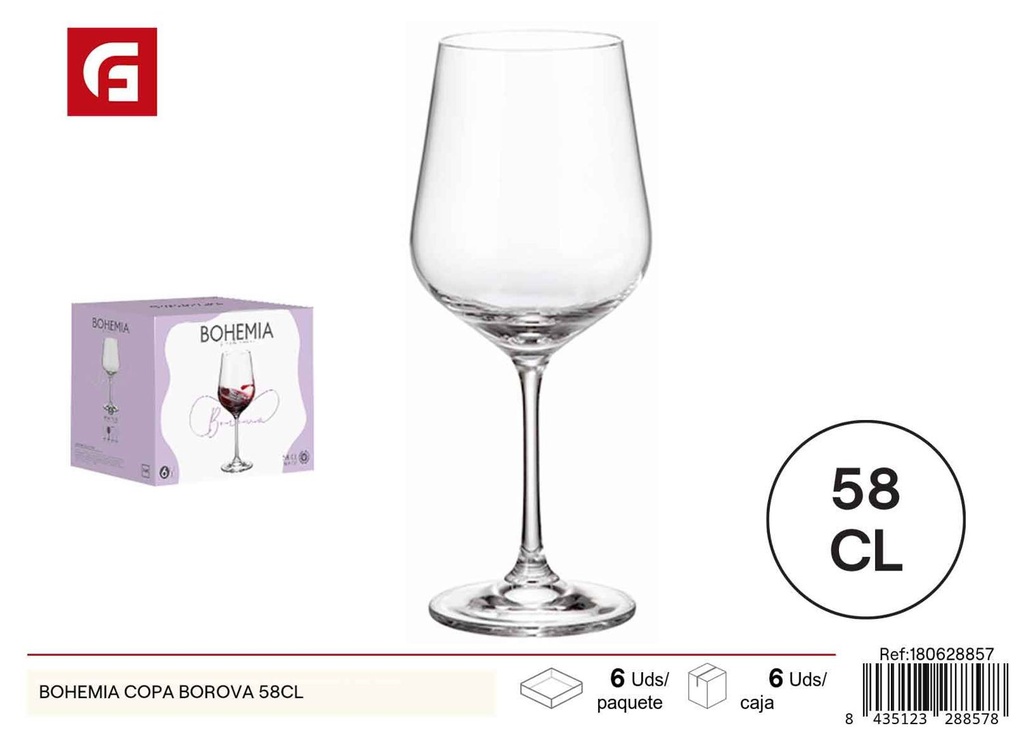 Copa de vidrio Bohemia 58cl - Copas de vidrio para bebidas
