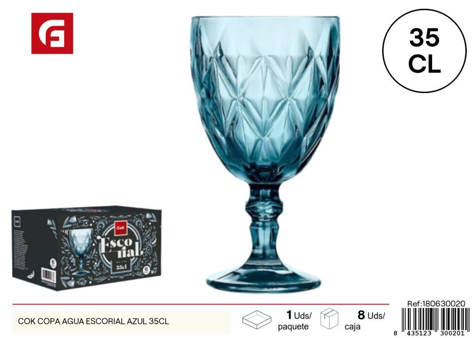 Copa de agua escorial azul 35cl - Copas de vidrio para bebidas