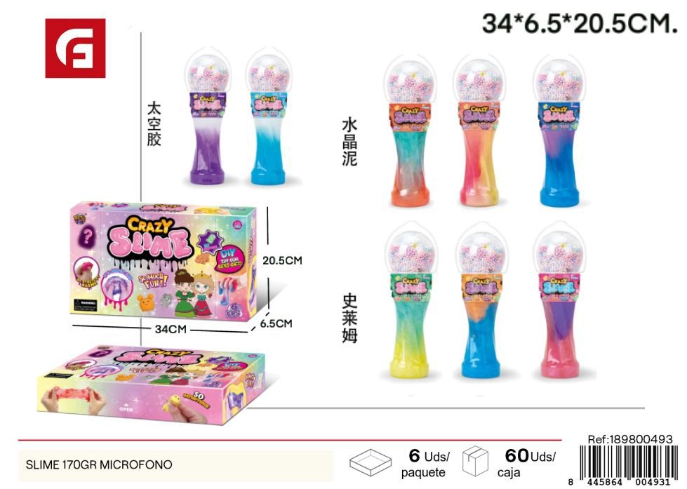 Slime microfono 170g - Juguetes de slime y manualidades