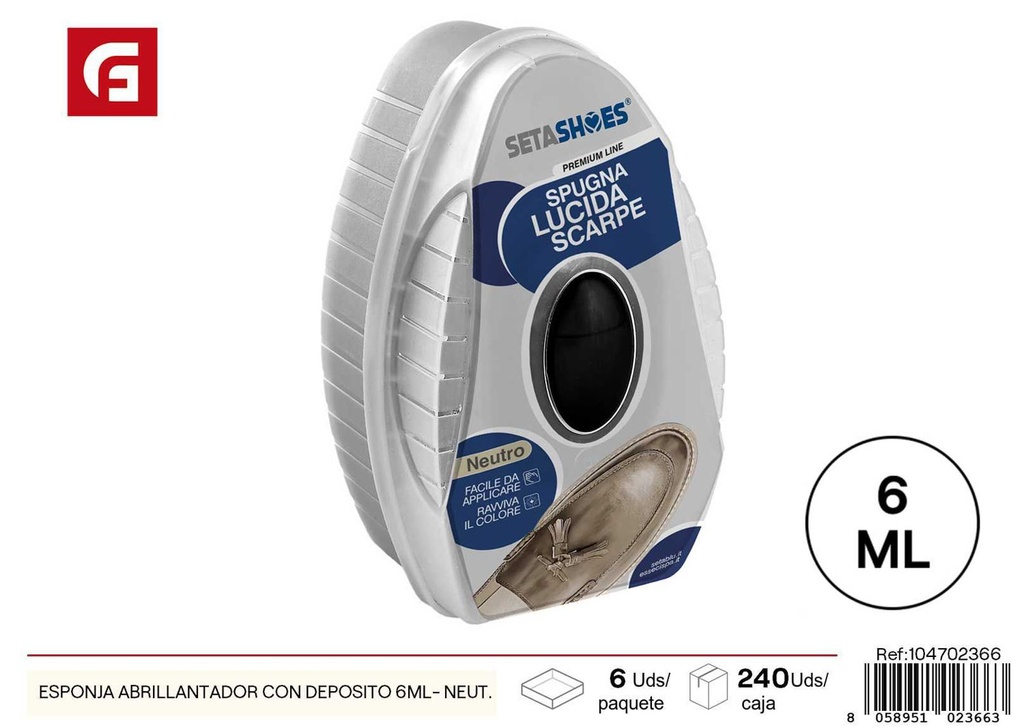 Esponja abrillantadora con depósito 6 ml - Accesorios de costura y cuidado del calzado