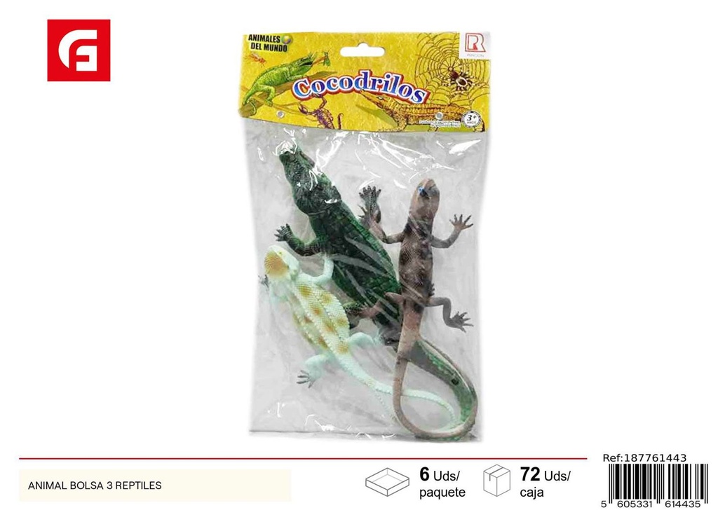 Juguetes de animales bolsa 3 reptiles - Juguetes de animales