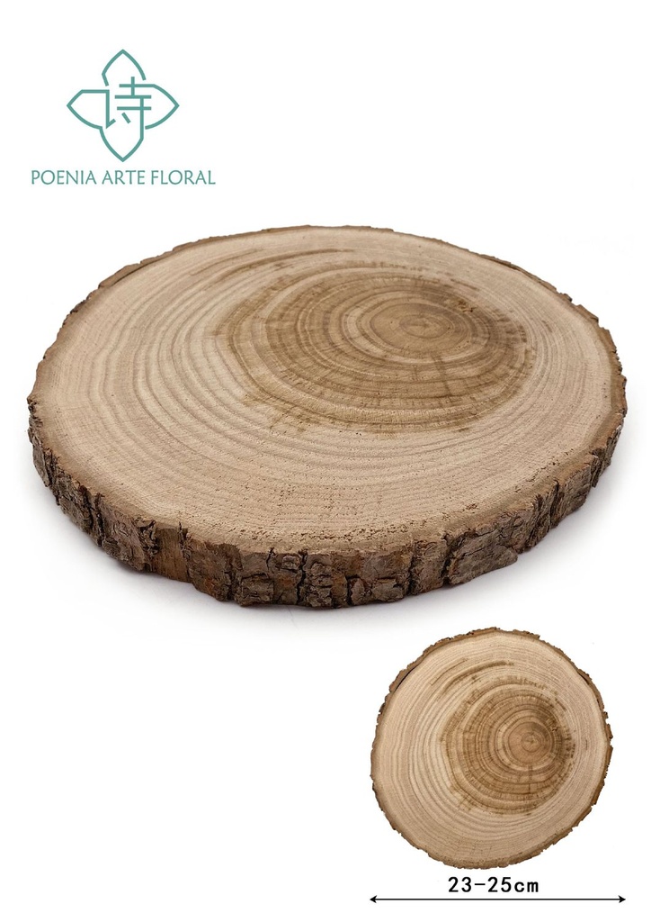 Disco de madera para decoración 23-25 cm - Manualidades y flores