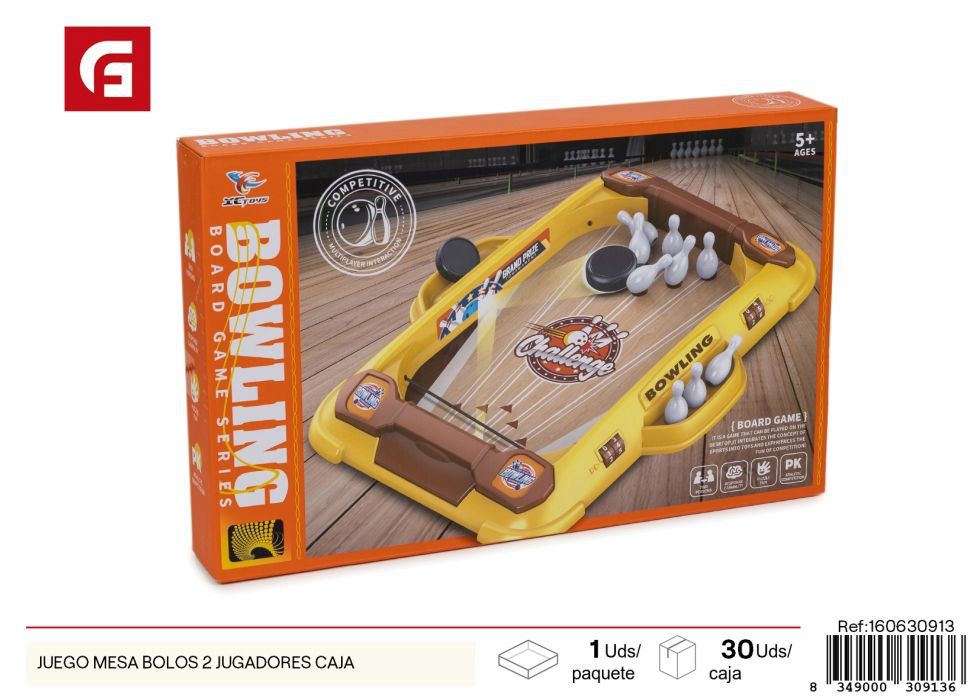 Set de bolos de mesa para 2 jugadores en caja - Juguetes de mesa