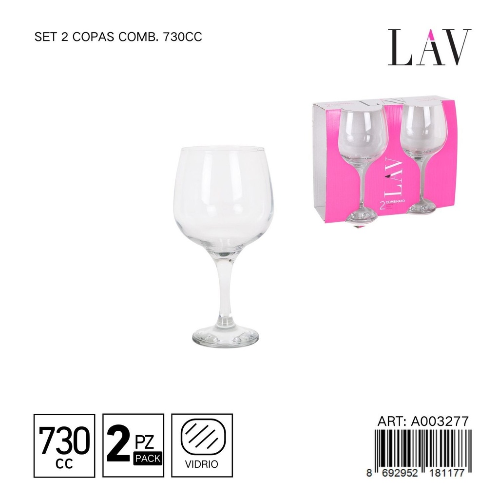 Set de 2 copas combinadas 730cc - Copa generosa para vino