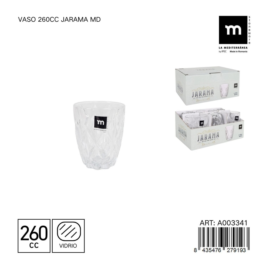 Vaso 260cc Jarama MD - Vaso elegante y versátil