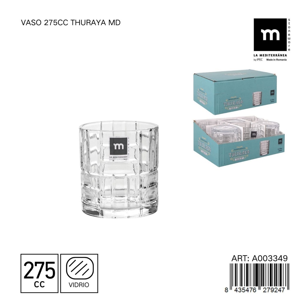 Vaso 275cc Thuraya MD - Vaso elegante y funcional